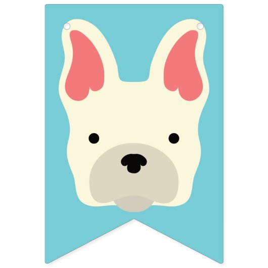 可愛フランスのいブルドッグ。 バンティングフラッグ (第1の旗)