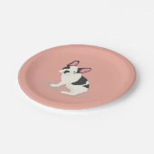 可愛フランスのいブルドッグ。 ペーパープレート (アングル)