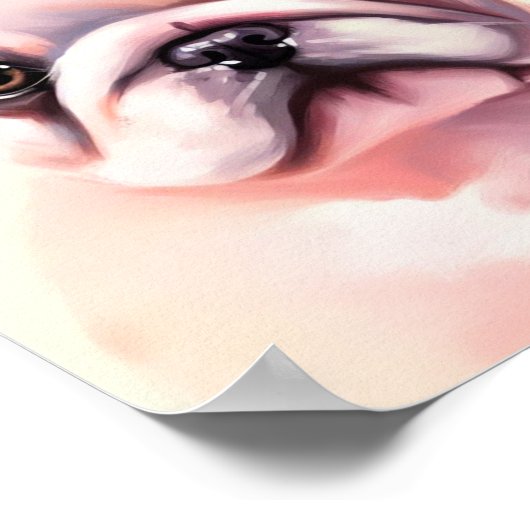 可愛フランスのいブ絵を描ルドッグ ポスター (角)