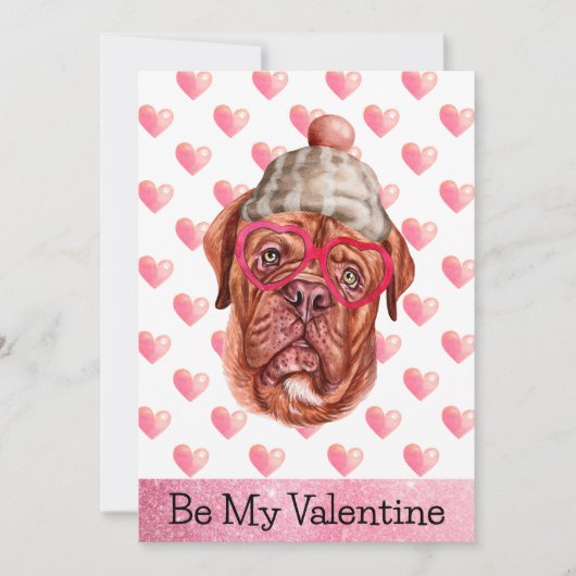 可愛フランスのいマスティフ私あなたの犬バレンタインデー シーズンカード (正面)