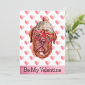 可愛フランスのいマスティフ私あなたの犬バレンタインデー シーズンカード (スタンド正面)