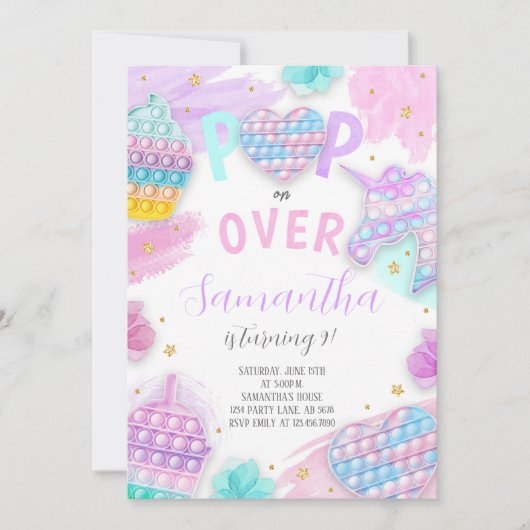 可愛ポップ・アートのい 招待状 (正面)