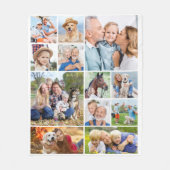 可愛ミニマルいシンプルユニーク12フォトコラージュ フリースブランケット (正面)