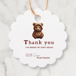 可愛ミニマルいフォトクマのペルソナライズドベビー フェイバータグ