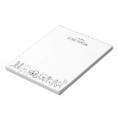 可愛ミニマルい犬の動物スケッチメモ帳からのメモ ノートパッド (回転)