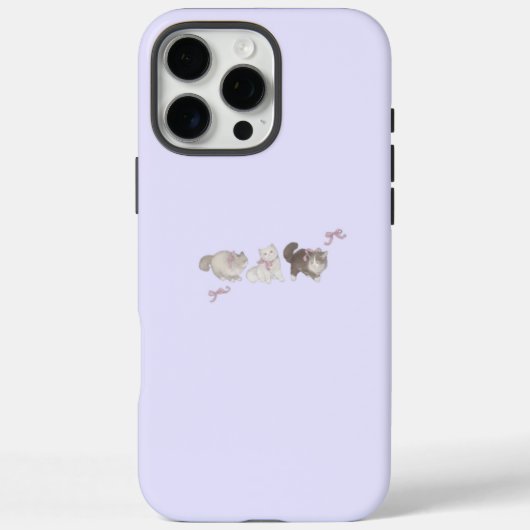 可愛ミニマルい猫スカイブルーフォンケース Case-Mate iPhoneケース (裏面)