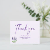 可愛ミニマルい紫エレガントのフローラ卒業 サンキューカード (スタンド正面)