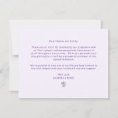 可愛ミニマルい紫エレガントのフローラ卒業 サンキューカード (裏面)