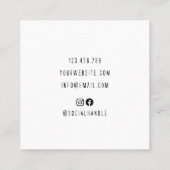 可愛ミニマルい美容師シザースター スクエア名刺 (裏面)