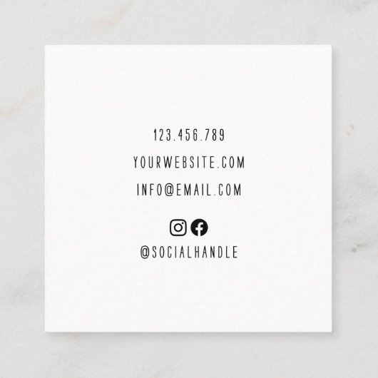 可愛ミニマルい美容師シザースター スクエア名刺 (裏面)