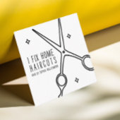 可愛ミニマルい美容師シザースター スクエア名刺