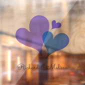 可愛ミニマルい青エレガント紫ハート赤ちゃんシャワー ウィンドウサイン (シート2)