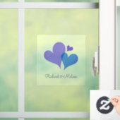 可愛ミニマルい青エレガント紫ハート赤ちゃんシャワー ウィンドウサイン (ホーム)