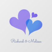 可愛ミニマルい青エレガント紫ハート赤ちゃんシャワー ウィンドウサイン (シート)