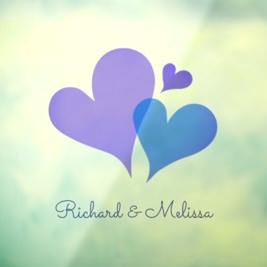 可愛ミニマルい青エレガント紫ハート赤ちゃんシャワー ウィンドウサイン (シート3)