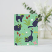 可愛ミニマルい黒猫 シーズンポストカード (スタンド正面)