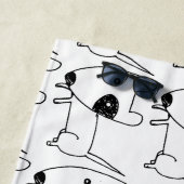 可愛ミニマルい黒目ドッグサンダー_コーブ ビーチタオル (インサイチュ)