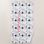 可愛ミニマルい黒目ドッグサンダー_コーブ ビーチタオル (正面)