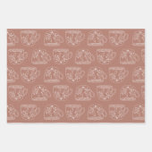 可愛メリーいパターラッピング紙カラー#B17868 ラッピングペーパーシート (正面3)