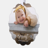 可愛メリーい書道の写真 オーナメントカード (左)