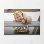 可愛メリーい書道の写真 三つ折りクリスマスカード (カバー)