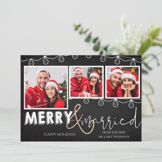 可愛メリーい結婚した初めてのクリスマス シーズンカード (スタンド正面)