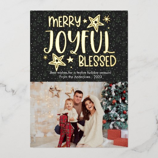 可愛メリーい賛美楽しいフォトフォイル 箔シーズンカード (正面)