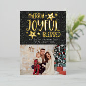 可愛メリーい賛美楽しいフォトフォイル 箔シーズンカード (立ち正面)