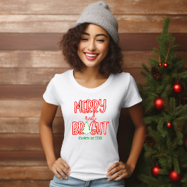 可愛メリーくて明るいクリスマス年の赤と緑 Tシャツ