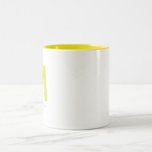 可愛モダンいおもしろい名前をカスタムする3Dモノグラム ツートーンマグカップ (中央)