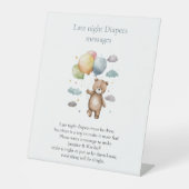 可愛モダンいおもしろい深夜おむつベビーのシャワー 台座サイン (正面)