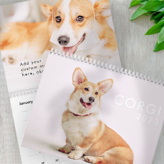 可愛モダンいおもしろいCorgi Dogsの写真 カレンダー