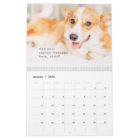 可愛モダンいおもしろいCorgi Dogsの写真 カレンダー (1月 2026)