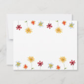 可愛モダンいお洒落花柄ピンクガーリー ノートカード (裏面)