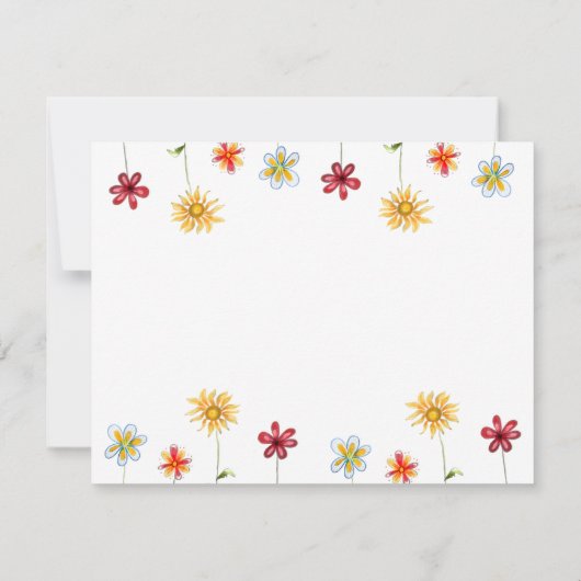 可愛モダンいお洒落花柄ピンクガーリー ノートカード (裏面)