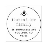 可愛モダンいのまわりにラウンドネーム&差出人住所 セルフインキングスタンプ (デザイン)