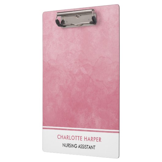 可愛モダンいウォーエレガントトカラーウォッシュアート赤面ピンク クリップボード (左)