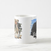 可愛モダンいエレガントパパパーソナライズされた2枚 コーヒーマグカップ (中央)