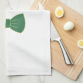 可愛モダンいカスタム雪だるま顔エプロン蝶ネクタイ キッチンタオル (四つ折り)