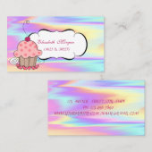 可愛モダンいカップケーキベーカリーホログラフィック 名刺 (正面/裏面)