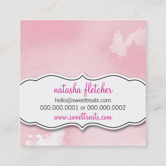 可愛モダンいカップケーキ淡い色のベーカリー スクエア名刺 (裏面)