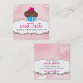 可愛モダンいカップケーキ淡い色のベーカリー スクエア名刺 (正面/裏面)