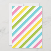 可愛モダンいカラフルおもしろいキッズ7誕生日 招待状 (裏面)