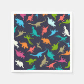 可愛モダンいカラフルおもしろい恐竜キッズパーティー スタンダードカクテルナプキン (正面)