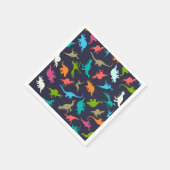 可愛モダンいカラフルおもしろい恐竜キッズパーティー スタンダードカクテルナプキン (角)