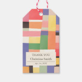 可愛モダンいカラーブロック退職パーティーありがとう ギフトタグ (正面)