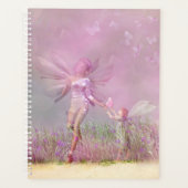可愛モダンいガーリーピンクの蝶 プランナー手帳 (正面)