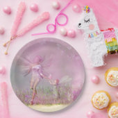 可愛モダンいガーリーピンクの蝶 ペーパープレート (パーティー)