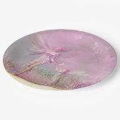 可愛モダンいガーリーピンクの蝶 ペーパープレート (アングル)