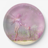 可愛モダンいガーリーピンクの蝶 ペーパープレート (正面)